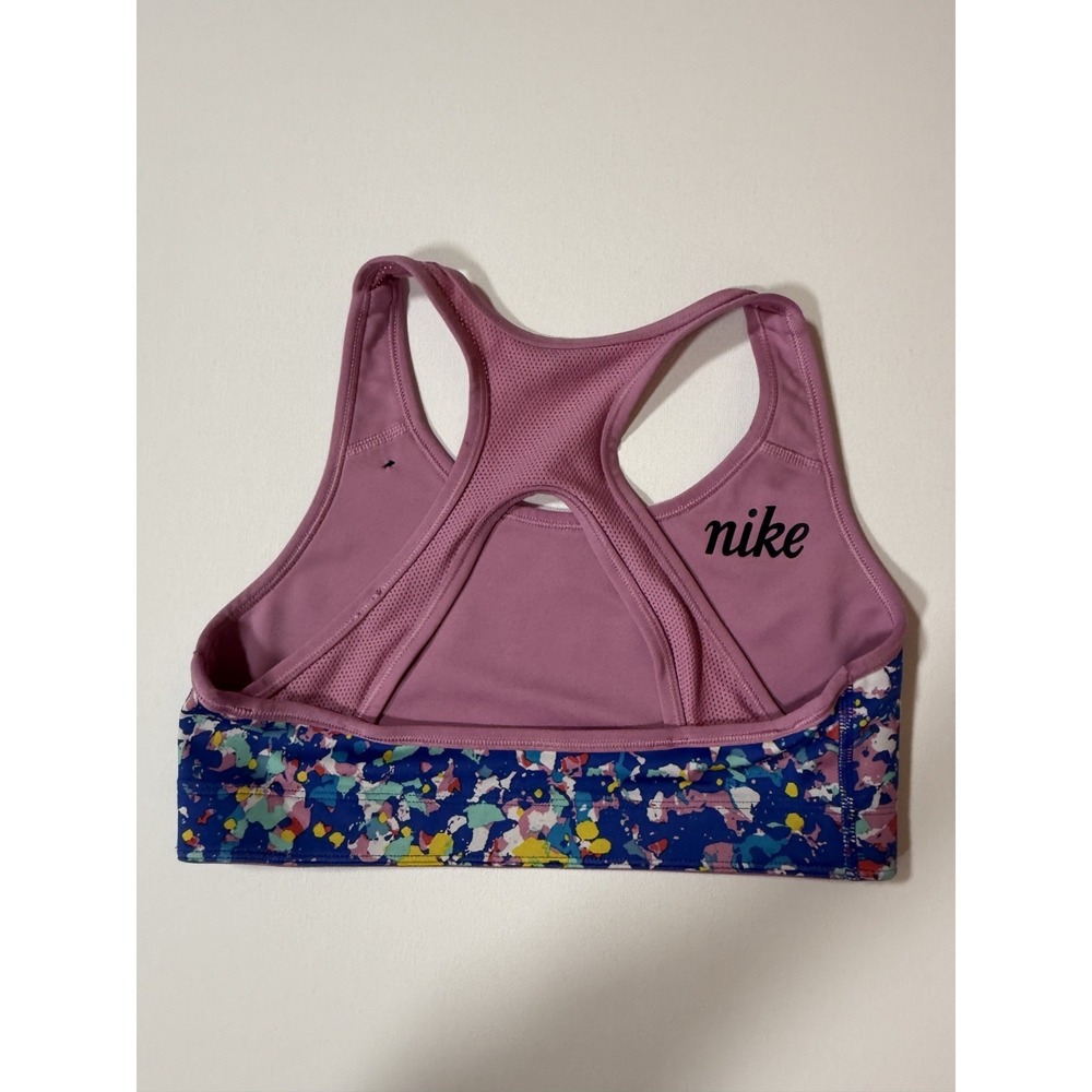 Nike Splatter Print Sports Bra | Pink Purple | Size S - Picture 2 of 4